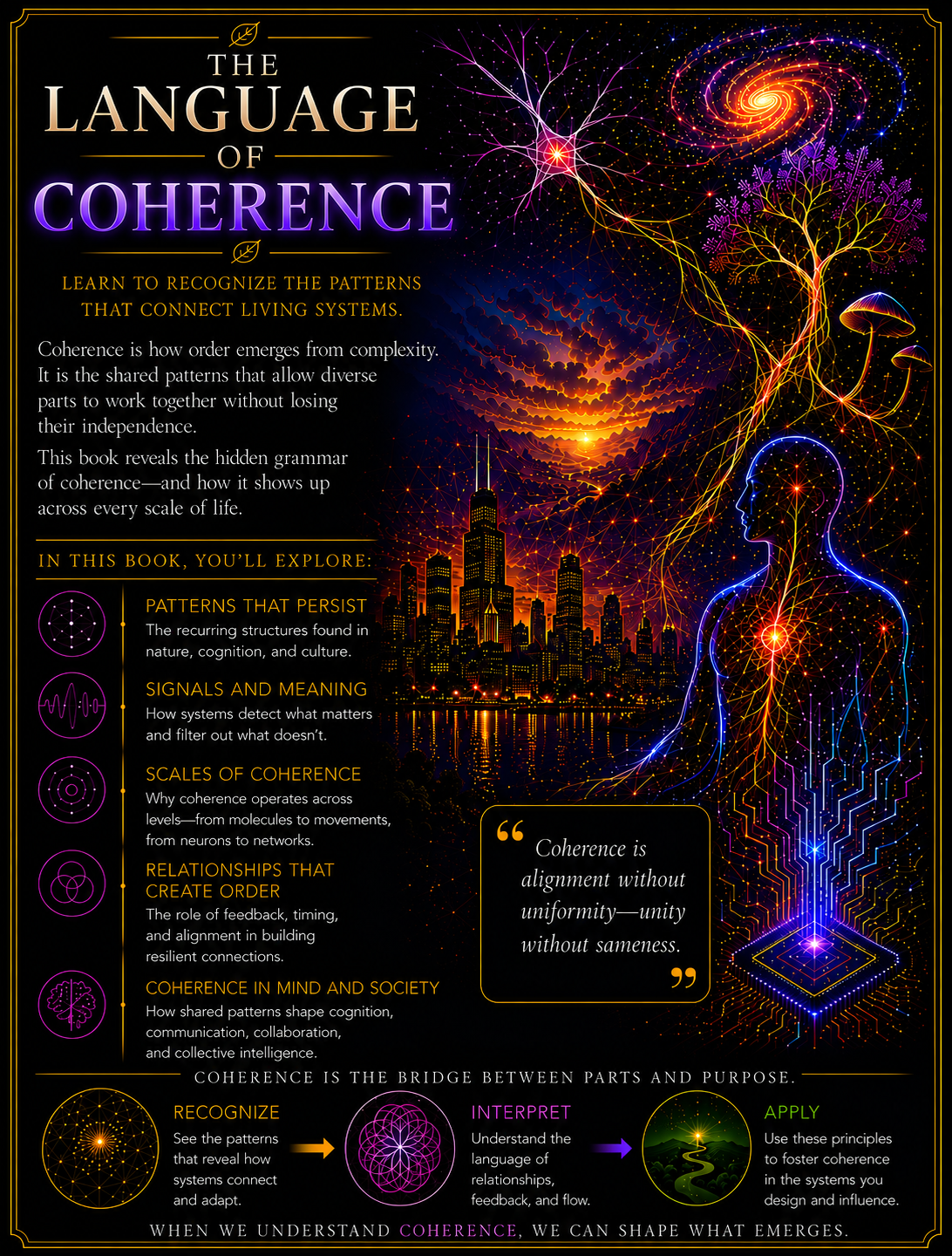 The Language of Coherence — illustrated overview poster