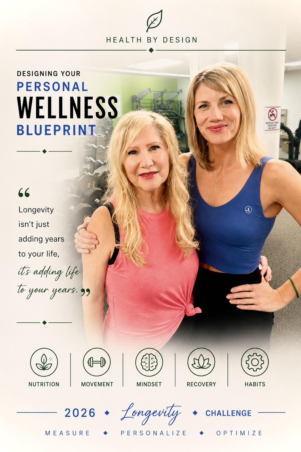 Personal wellness blueprint: Linda with Cassandra Jackson in the gym